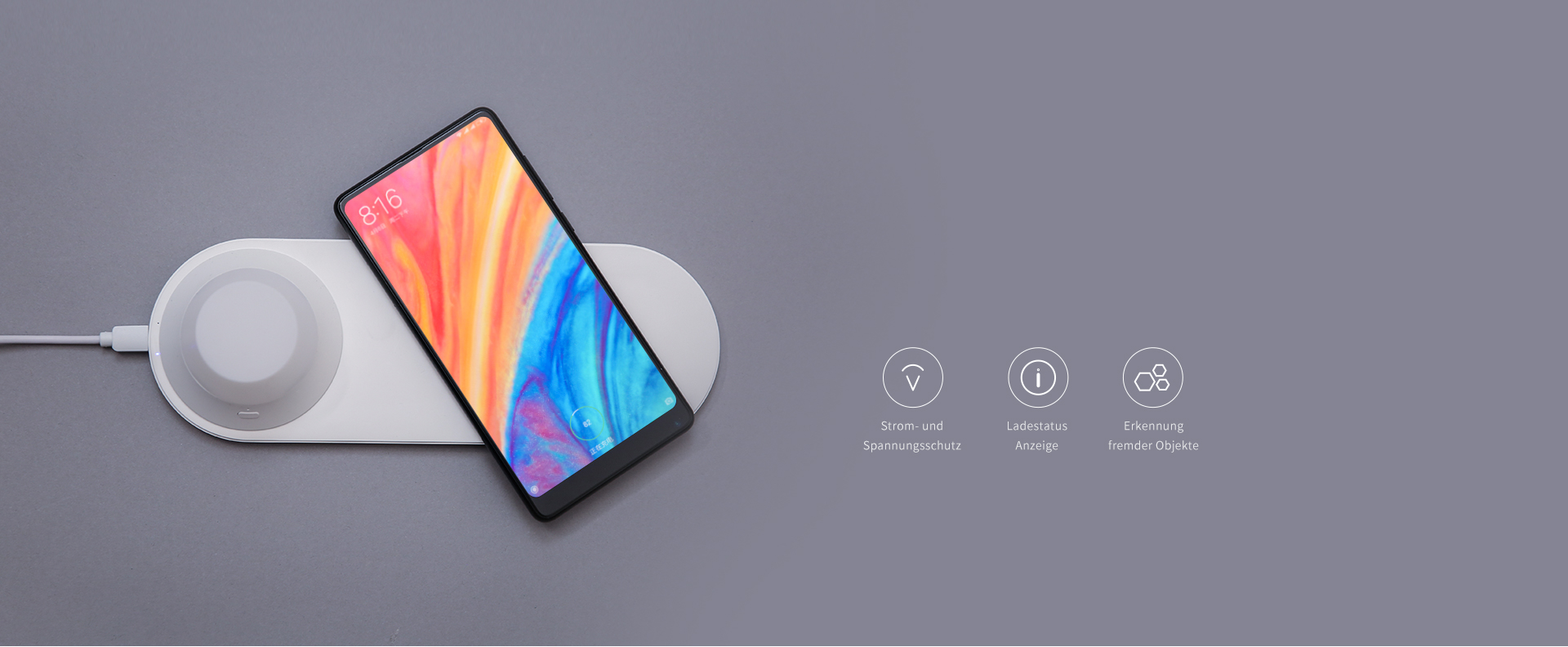 Sicherheit geht vor » Kabelloses Ladegerät mit Nachtlicht