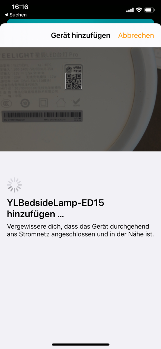 FAQ | Wie verbinde ich meine Yeelight Geräte mit HomeKit? | Schritt 02