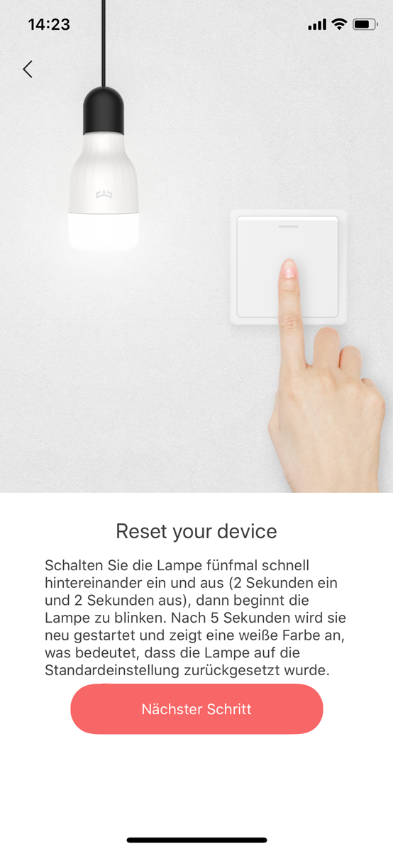FAQ | Wie verbinde ich meine Yeelight Geräte mit der Yeelight App? | Schritt 04